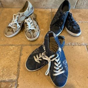 Lot of Three pairs of Dalia Coach Print Tennis Sneakers 8.5 used